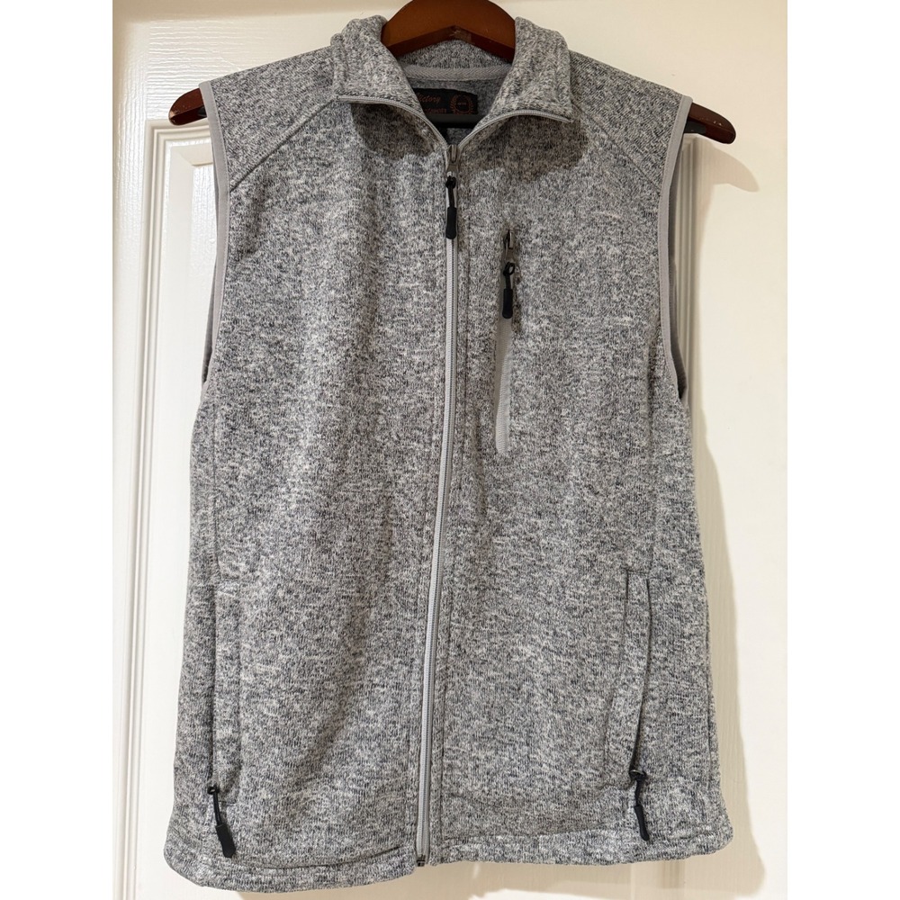 Victory Sportswear Mens Gray Sweater Fleece Full Zip Vest Mock Neck‎ Size Medium